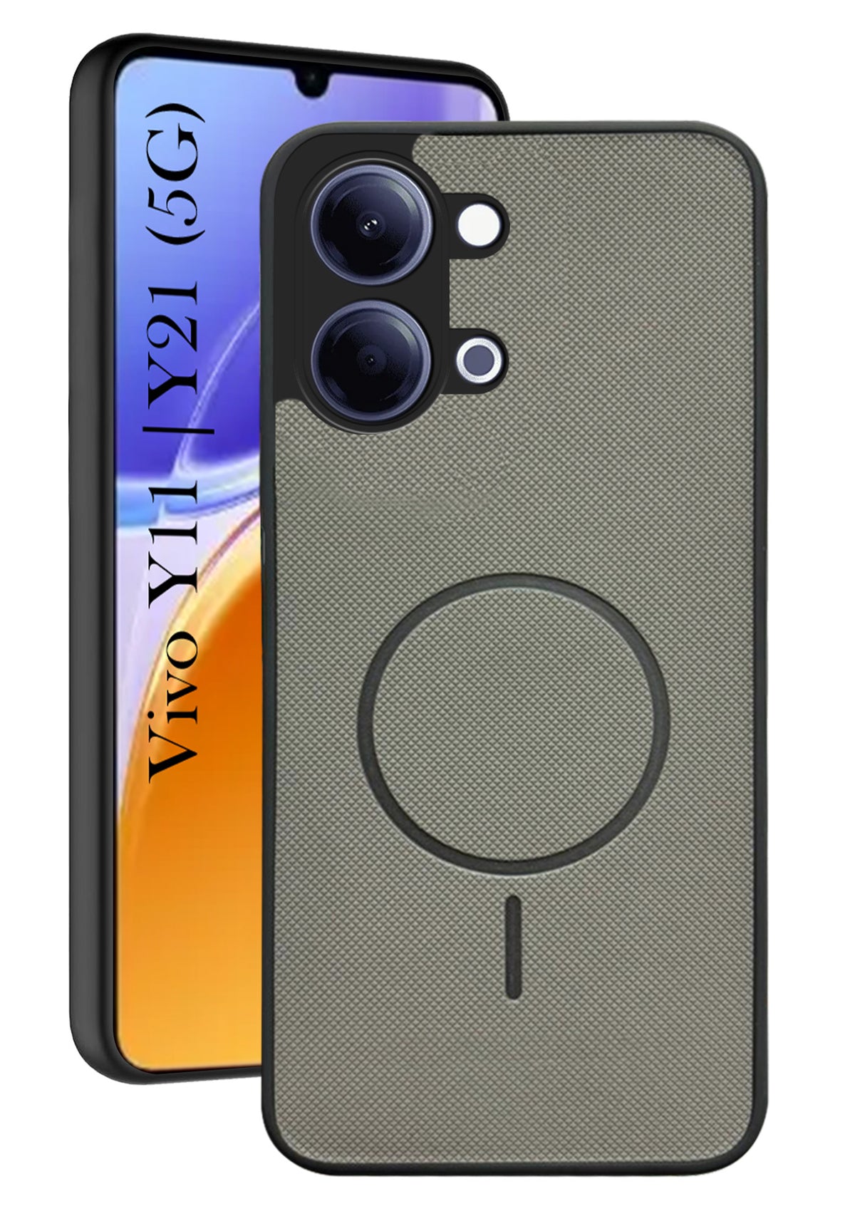 For Vivo Y05 4G Back Cover Case PU Leather (Texture Grip Design | Professional Minimalist | Camera Protection | Soft and Flexible)
