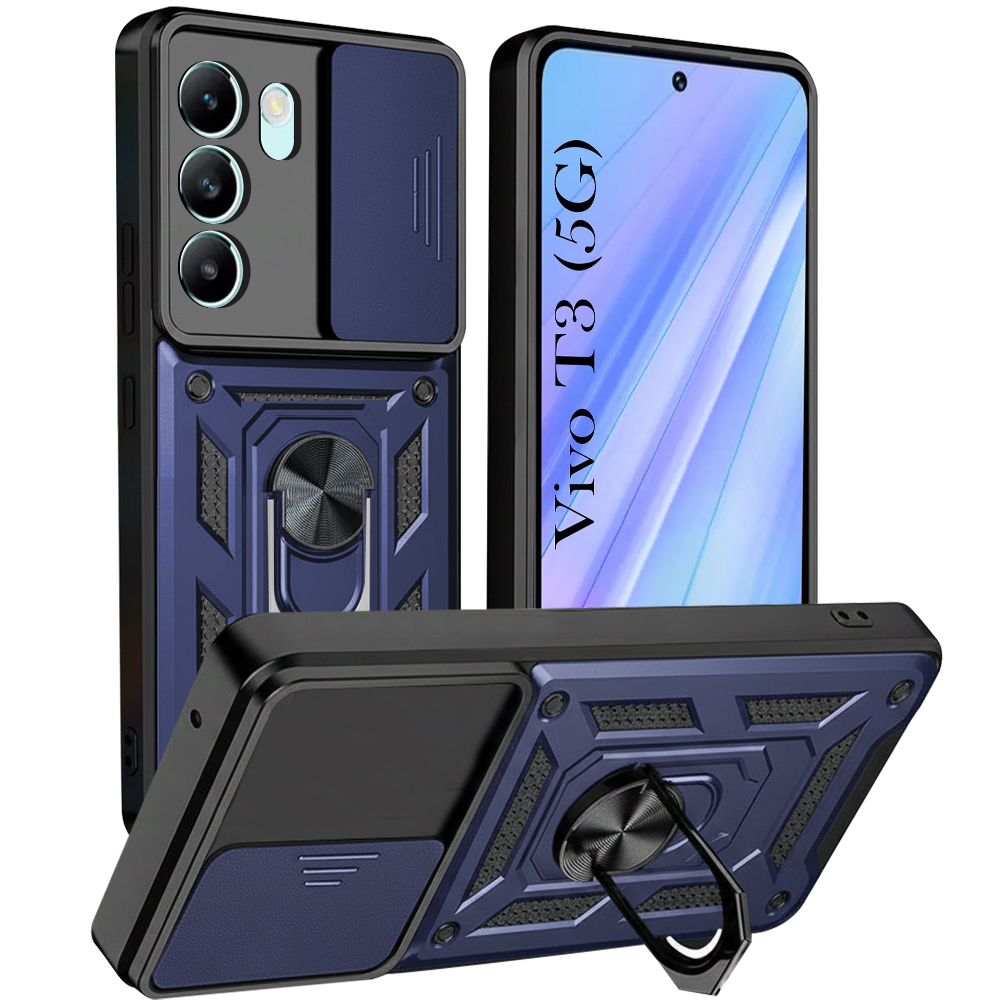 For Vivo T3 5G Back Cover Case (Hybrid Dual Armor Polycarbonate)