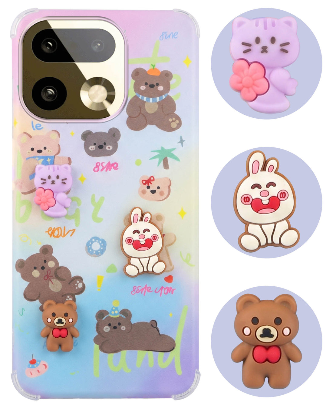 For Realme 16 Pro Plus 5G Back Cover Case (3D Cute Cartoons | Hard Back Side Soft | Matte Premium Finish | HD Printing)