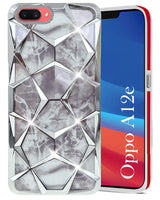 For Oppo A12e Back Cover Case (Dual Design Glitter Sparkle and Detachable Diamond Print Case | Soft and Flexible)