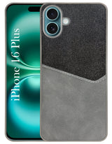 For Apple iPhone 16 Plus Back Cover Case (Dual PU Leather Stitch | Professional Minimalist | Soft and Flexible)