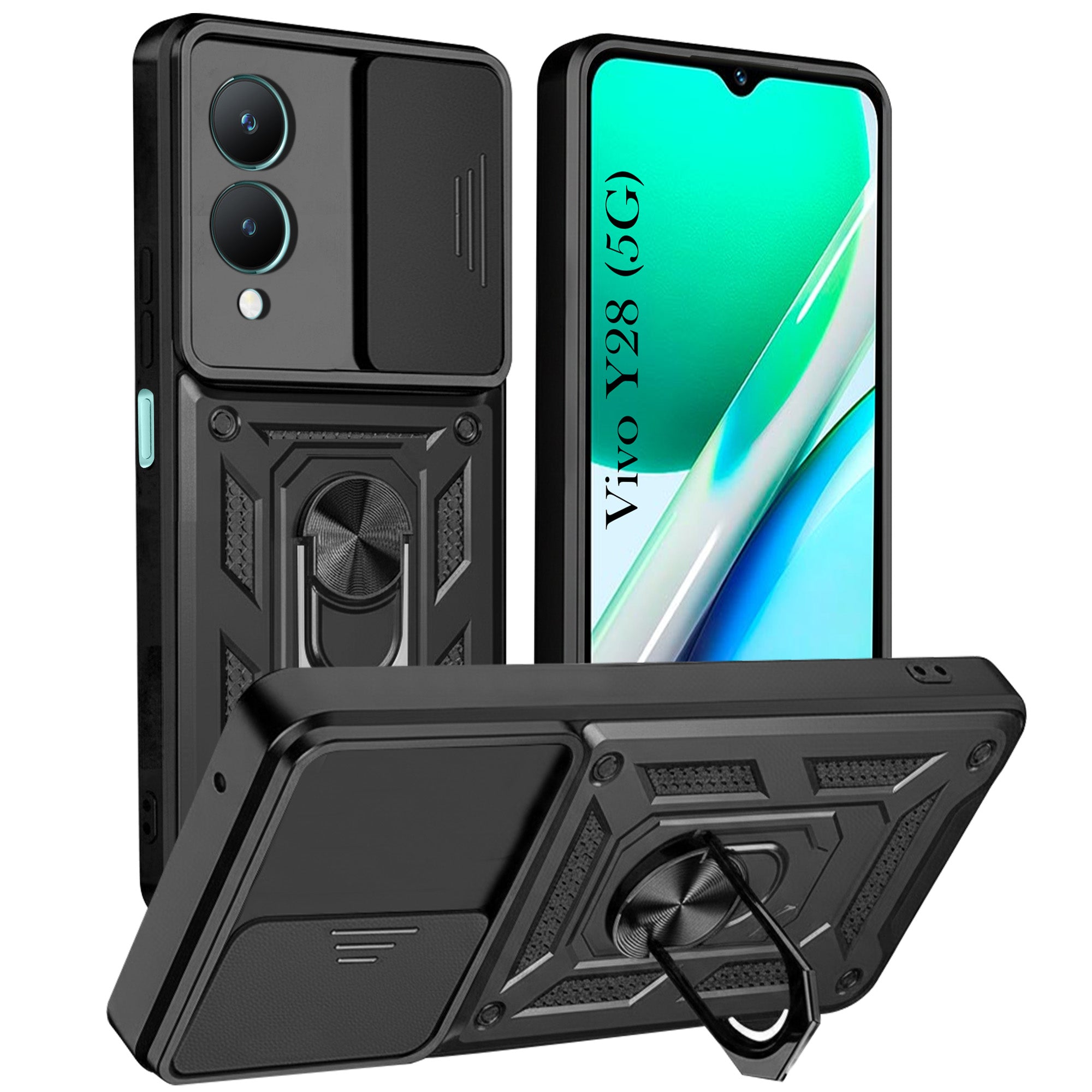 For Vivo Y28 5G Back Cover Case (Hybrid Dual Armor Polycarbonate)
