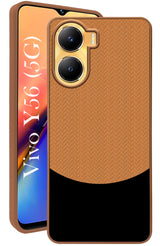 For Vivo Y56 5G Back Cover Case (Elegant PU Leather Finish | Premium Minimalist Professional | Camera Protection Bump)