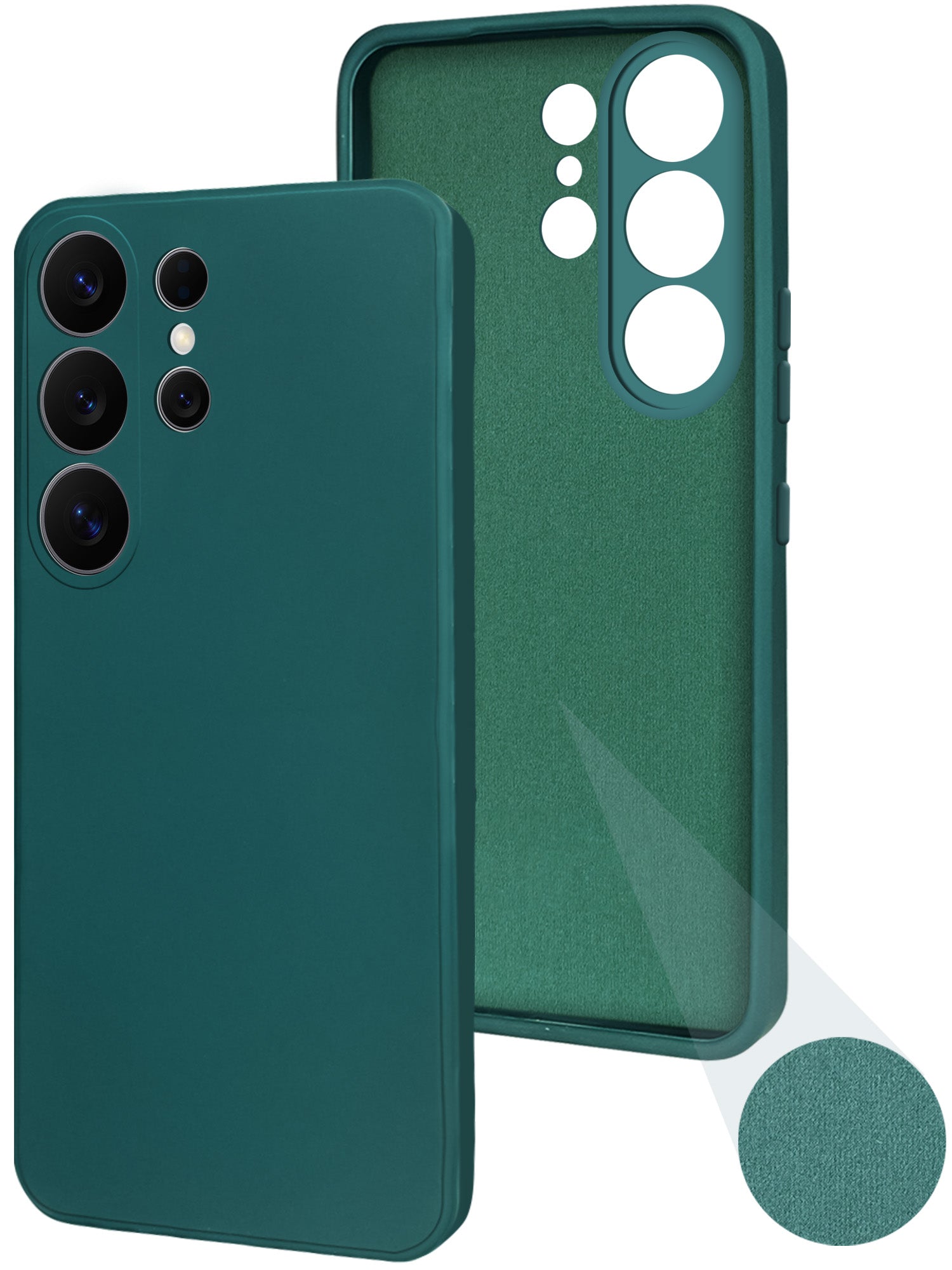 For Samsung Galaxy S26 Ultra Back Cover Case (Matte Finish Silicone with Inside Fiber cloth)