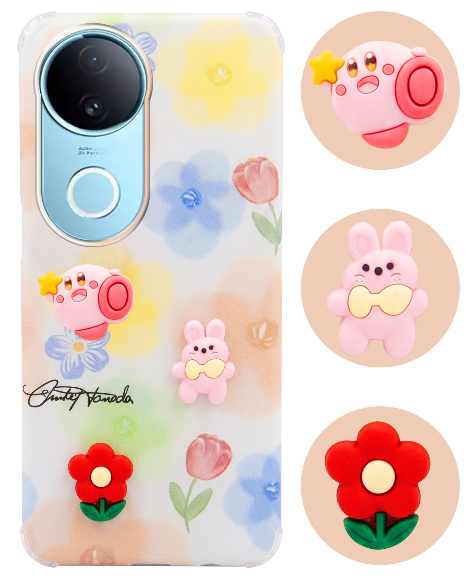 For Vivo iQOO Z10R Back Cover Case (3D Cute Cartoons | Hard Back Side Soft | Matte Premium Finish | HD Printing)