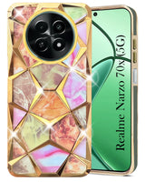 For Realme Narzo 70x 5G Back Cover Case ( Dual Design Glitter Sparkle and Detachable Diamond Print Case | Soft and Flexible)