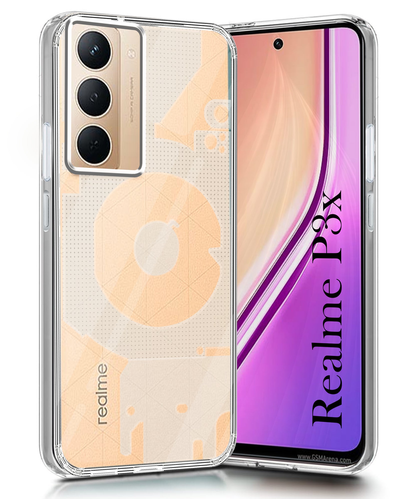 For Realme P3x Back Cover (Silicone Matte Shockproof Case with Camera Protection | Soft and Flexible | Transparent)