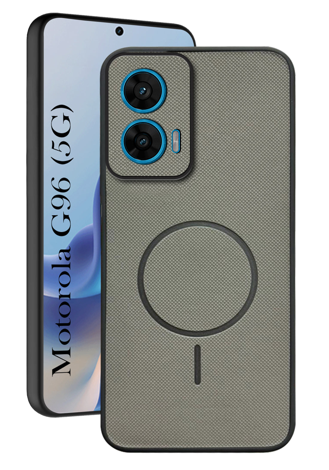 For Motorola Moto G96 Back Cover Case PU Leather (Texture Grip Design | Professional Minimalist | Camera Protection | Soft and Flexible)