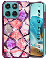 For Moto Edge 60 Fusion Back Cover Case Compatible With Motorola ( Dual Design Glitter Sparkle and Detachable Diamond Print Case | Soft and Flexible)