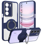 For Realme Narzo 80 Lite 5G Back Cover Case with stand (Built-in Ring Holder Kickstand | Lifetime Anti Yellow | Camera Protection)