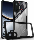 For Xiaomi Poco F7 5G Back Cover Case  ( Shockproof with Polycarbonate Clear Panel | Professional Black)