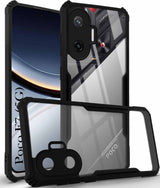 For Xiaomi Poco F7 5G Back Cover Case  ( Shockproof with Polycarbonate Clear Panel | Professional Black)