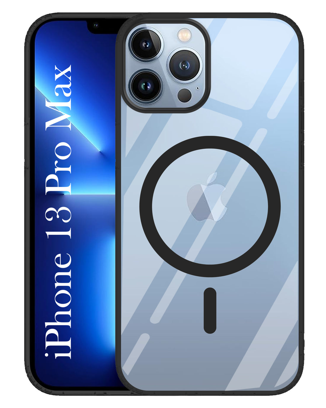For Apple iPhone 13 Pro Max Back Cover Case ( Black MagSafe Compatible Wireless Charging | Hybrid Camera Bump Protection | Shockproof Polycarbonate