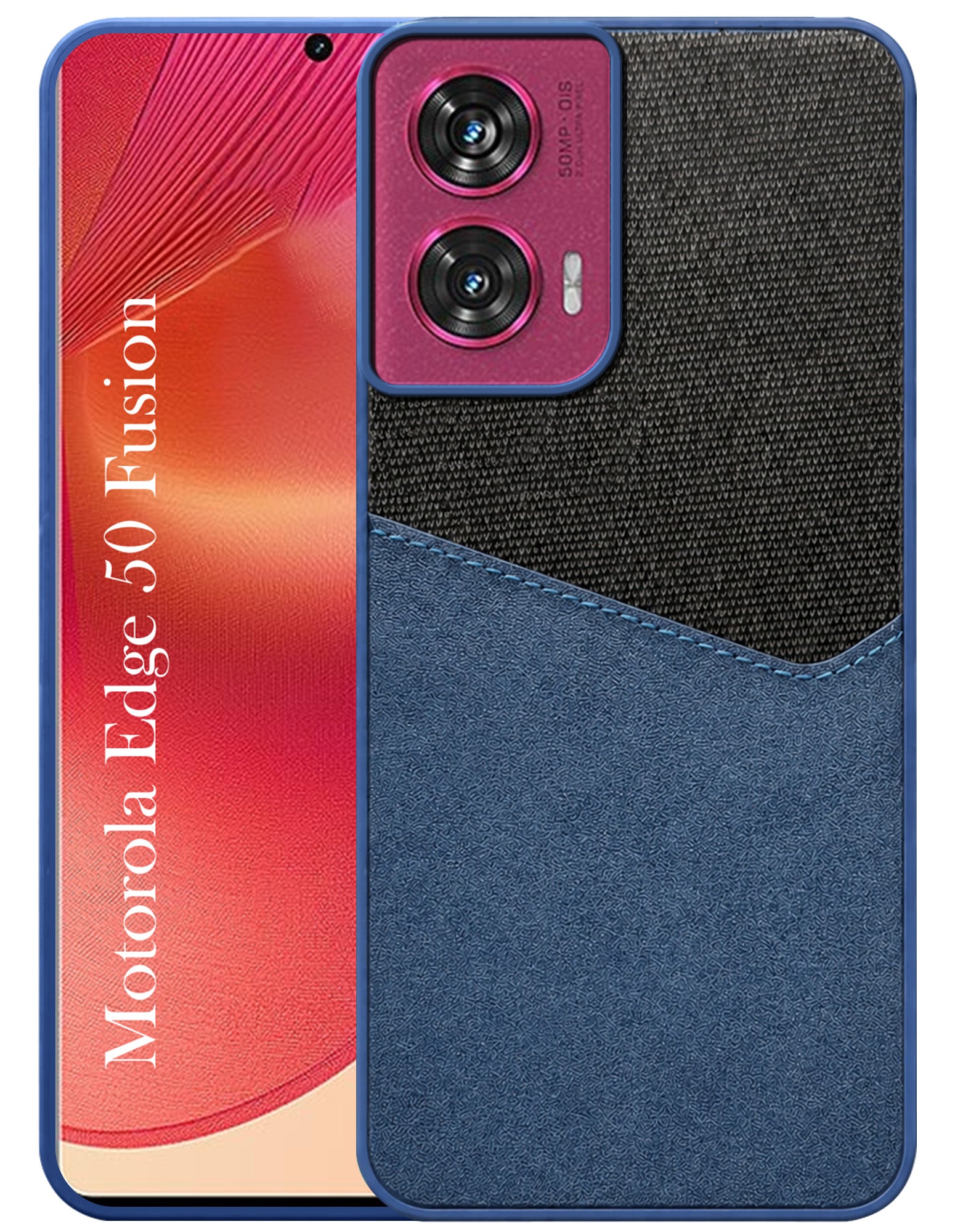 For Motorola Moto Edge 50 Fusion Back Cover Case (Dual PU Leather Stitch | Professional Minimalist | Soft and Flexible)