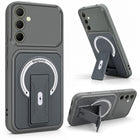 For Samsung Galaxy A35 5G Back Case Cover Metallic (Hybrid Armor Kickstand | MagSafe Compatible | Camera Protection Shockproof)