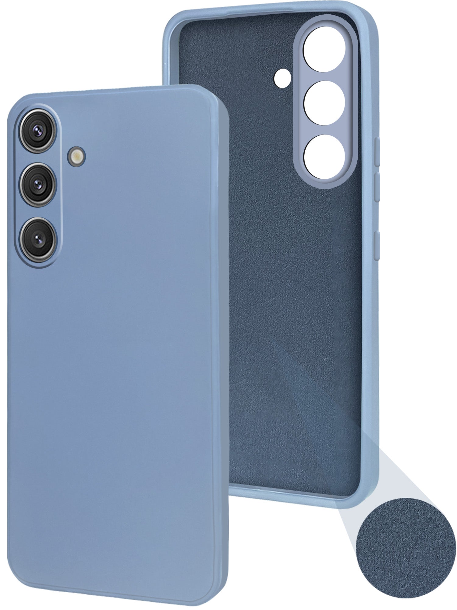 For Samsung Galaxy S24 Back Cover Case ( Matte Finish Silicone with Inside Fiber cloth)