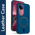 For Vivo V50 | Vivo V50e Back Cover Case Leather Finish (MagSafe Compatible Wireless Charging | Soft Touch | Camera Bump Protection)