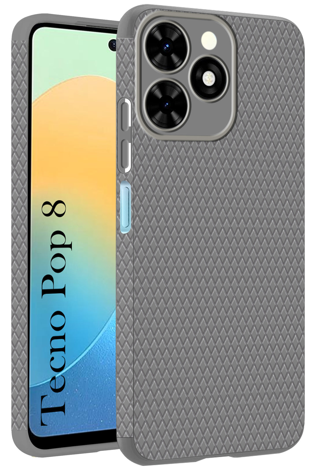 For Tecno Pop 8 Back Cover Case (Liquid Silicone | Side Grip | Camera Protection)