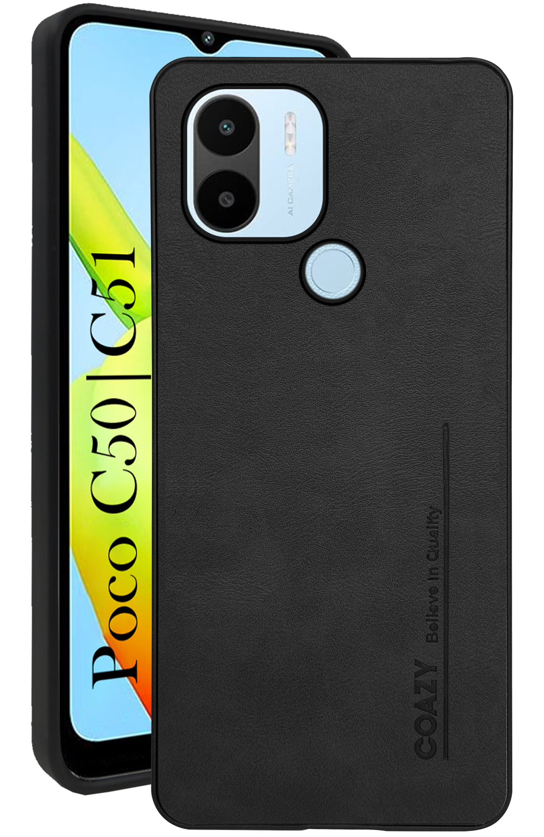 For Poco C50 | Poco C51 Back Cover Case (Professional Vegan Leather | Camera Protection | Slim & Soft)