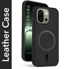For OnePlus 13S Back Cover Case Leather Finish (MagSafe Compatible Wireless Charging | Soft Touch | Camera Bump Protection)