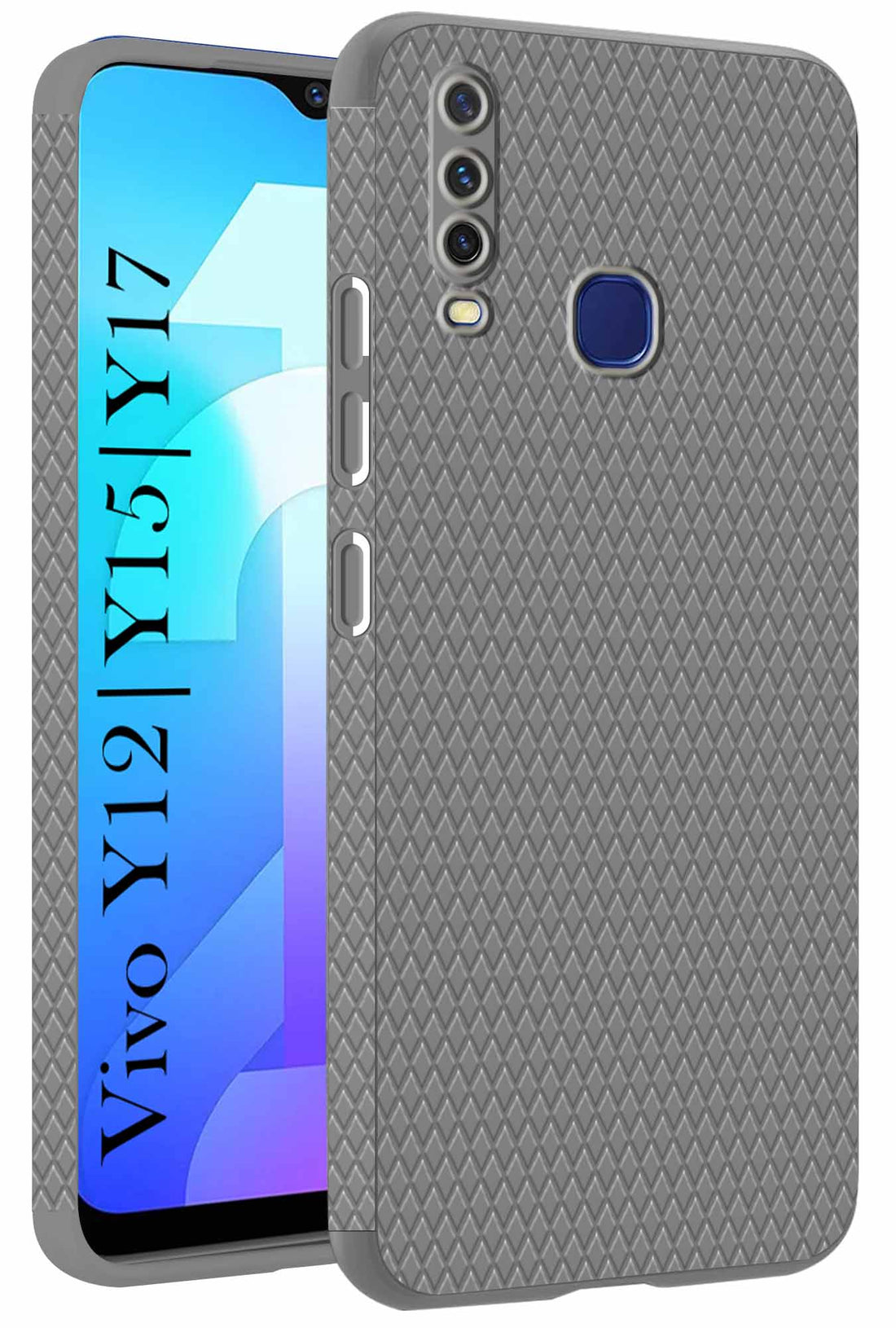 For Vivo Y12 | Y15 | Y17 Back Cover Case (Liquid Silicone | Side Grip | Camera Protection)