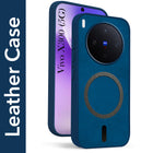 For Vivo X300 5G Back Cover Case Leather Finish (MagSafe Compatible Wireless Charging | Soft Touch | Camera Bump Protection)