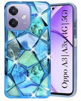 For Oppo A3X (4G/5G) | Oppo A3 5G  Back Cover Case ( Dual Design Glitter Sparkle and Detachable Diamond Print Case | Soft and Flexible)