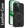 For Realme P3 lite Back Cover Case Leather Finish (MagSafe Compatible Wireless Charging | Soft Touch | Camera Bump Protection)