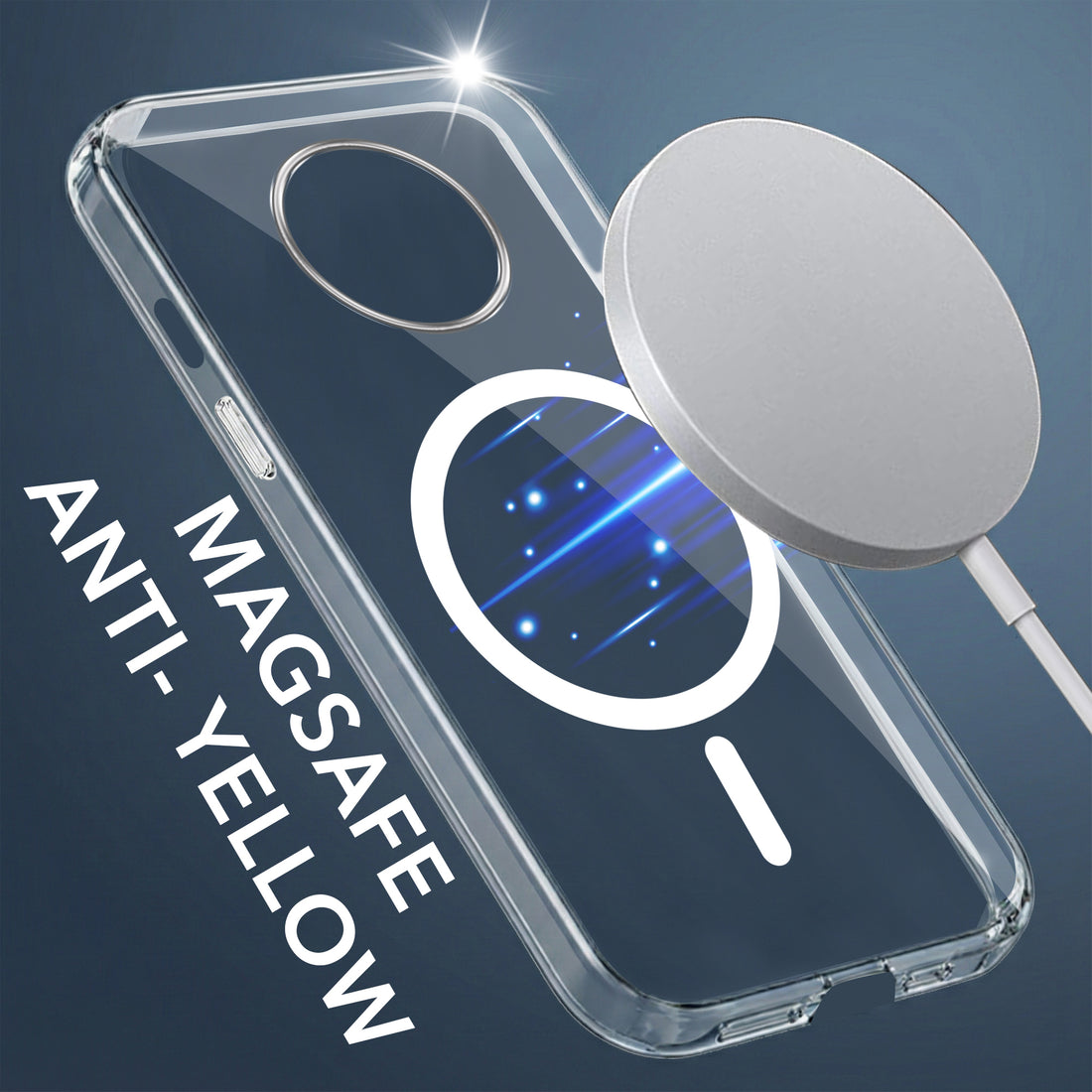 For OnePlus 7T Back Cover Case Lifetime Anti-Yellow MagSafe Compatible Clear (Sleek Hard Crystal | Shockproof and Camera Protection)