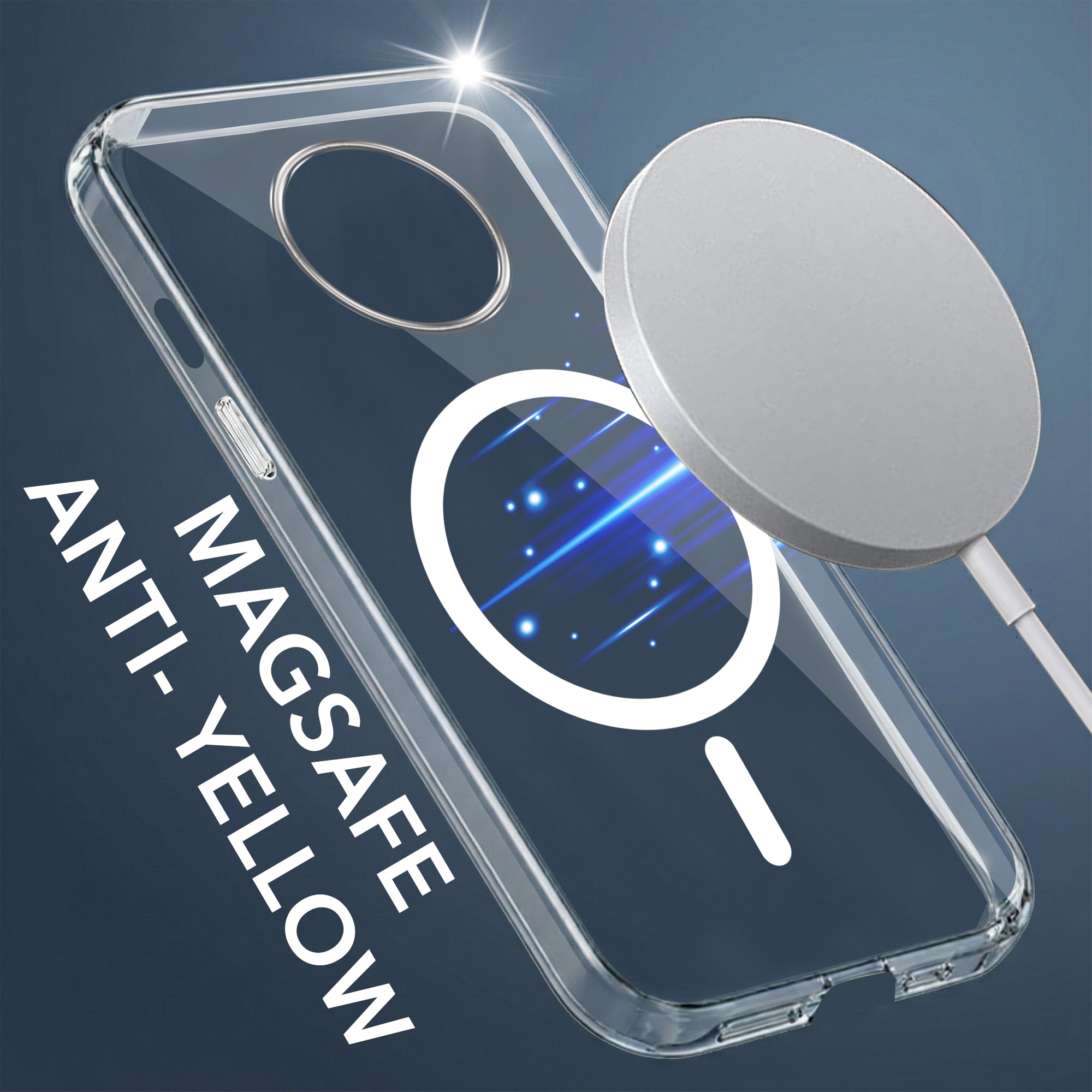 For OnePlus 7T Back Cover Case Lifetime Anti-Yellow MagSafe Compatible Clear (Sleek Hard Crystal | Shockproof and Camera Protection)