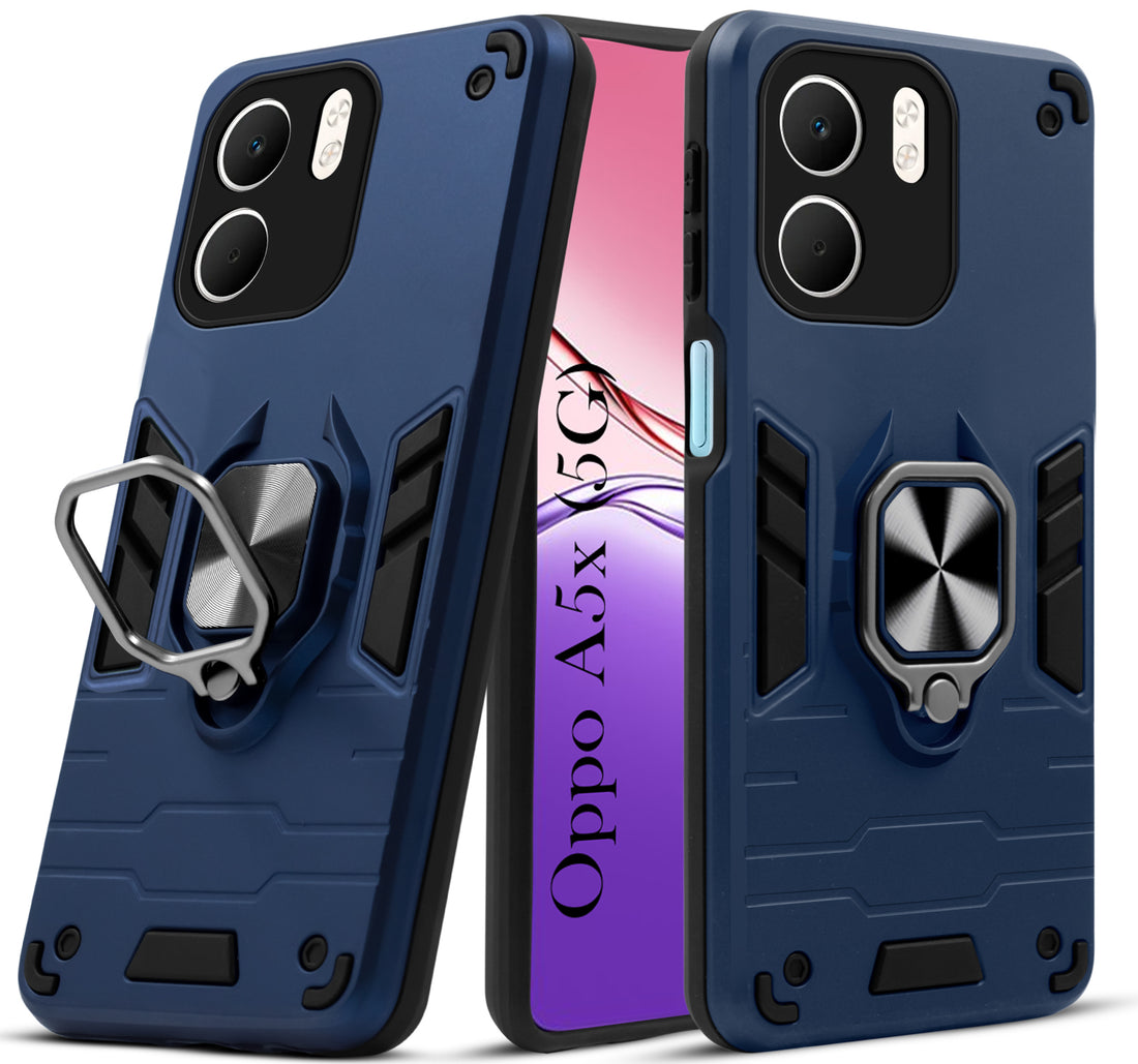 For Oppo A5X Back Cover Case (Shockproof Dual Layer Polycarbonate |Ring Holder Kickstand) (Shockproof Dual Layer Polycarbonate |Ring Holder Kickstand)