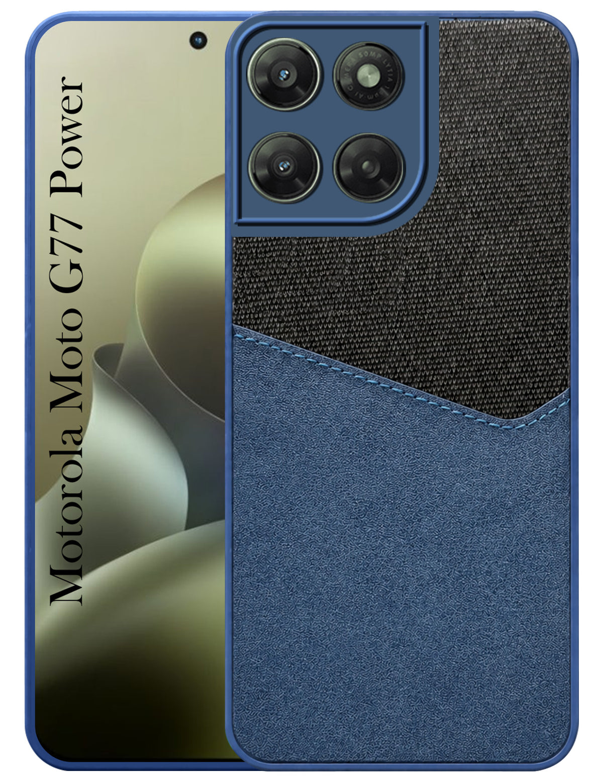 For Motorola Moto G77 Power Back Cover Case (Dual PU Leather Stitch | Professional Minimalist | Soft and Flexible)