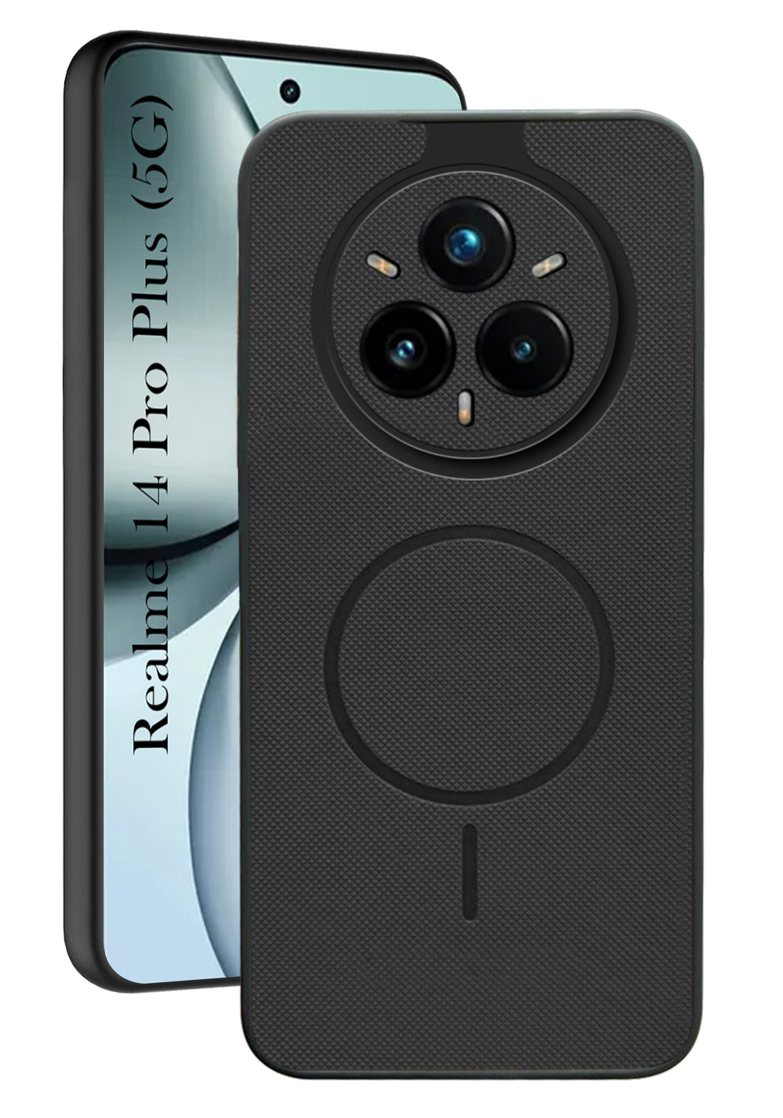For Realme 14 Pro Plus 5G Back Cover Case PU Leather (Texture Grip Design | Professional Minimalist | Camera Protection | Soft and Flexible)