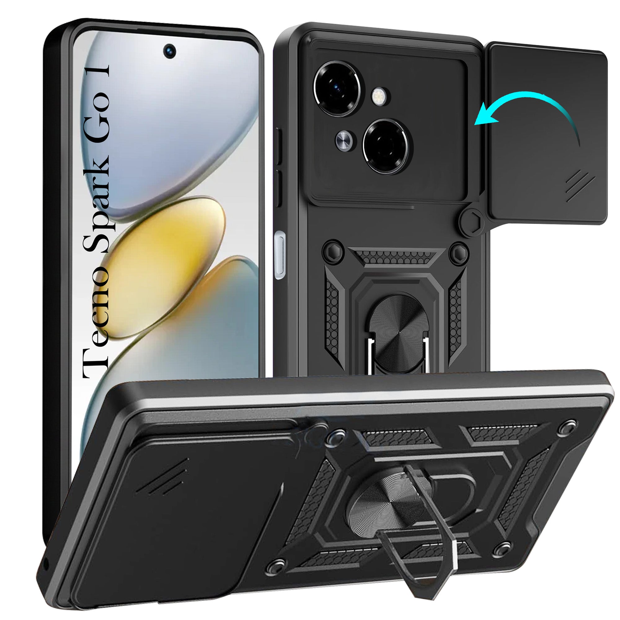 For Tecno Spark Go 1 Back Cover Case (Hybrid Dual Armor Polycarbonate)