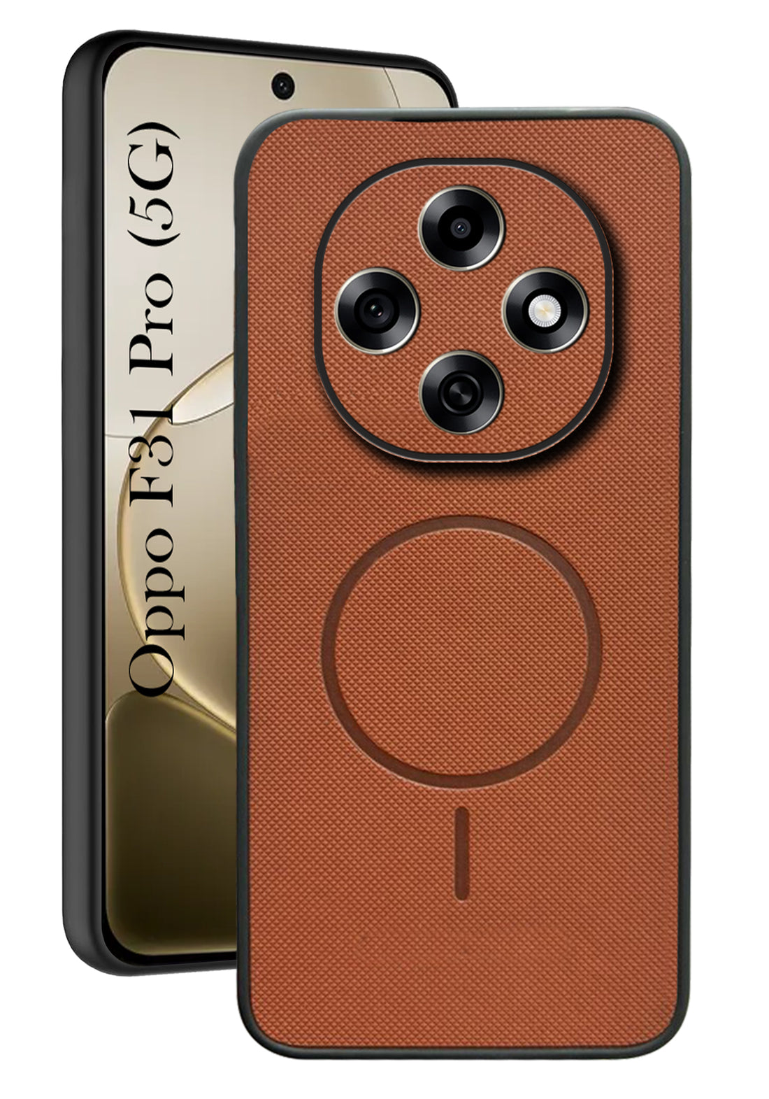 For Oppo F31 Pro Back Cover Case PU Leather (Texture Grip Design | Professional Minimalist | Camera Protection | Soft and Flexible)