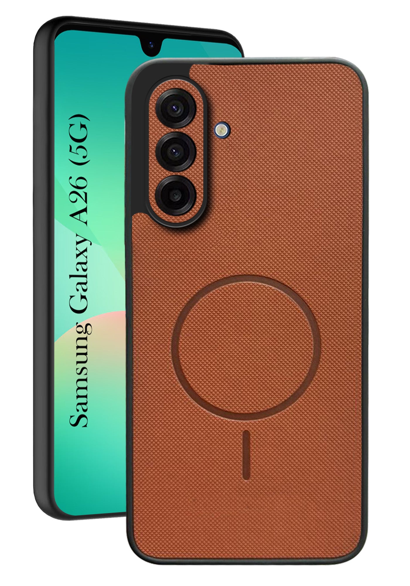 For Samsung Galaxy A26 5G Back Cover Case PU Leather (Texture Grip Design | Professional Minimalist | Camera Protection | Soft and Flexible)