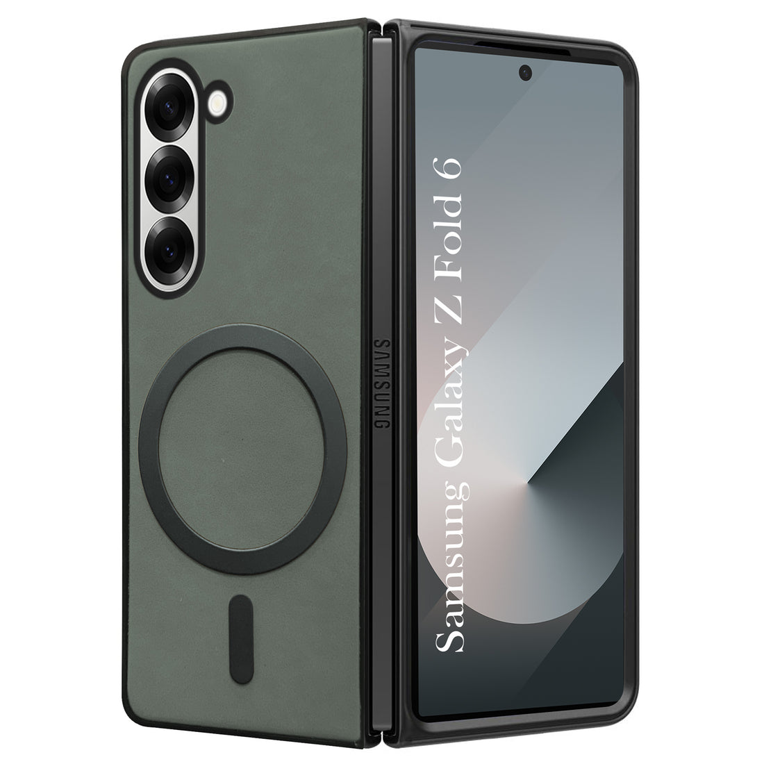 For Samsung Galaxy Z Fold 6 5G Back Cover Case (MagSafe Wireless Charging Compatible | Sleek Leather Finish | Inside Microfiber Cloth)