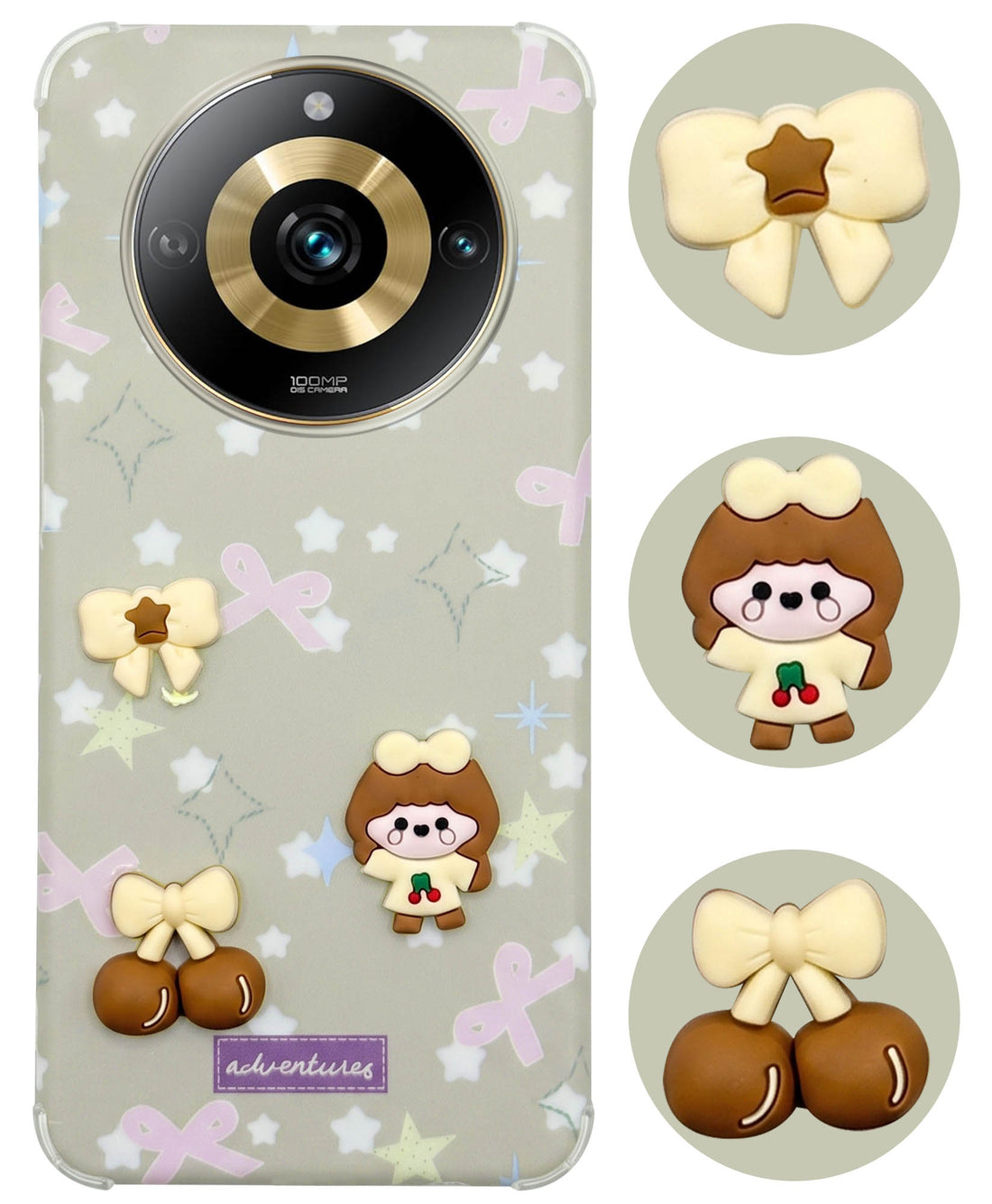 For Realme Narzo 60 Pro Back Cover Case (3D Cute Cartoons | Hard Back Side Soft | Matte Premium Finish | HD Printing)