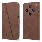 For Vivo X100 Pro 5G Flip Cover Case ( Stitched Leather with Magnetic Closure)