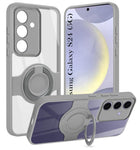 For Samsung Galaxy S24 Back Cover Case with stand (Built-in Ring Holder Kickstand | Lifetime Anti Yellow | Camera Protection)
