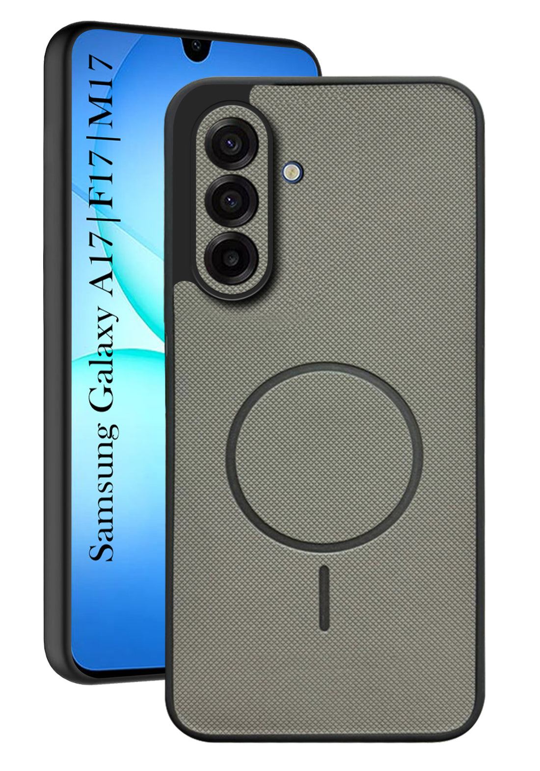 For Samsung Galaxy A17 | Samsung F17 | Samsung M17 5G Back Cover Case PU Leather (Texture Grip Design | Professional Minimalist | Camera Protection | Soft and Flexible)