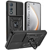 For Tecno Pova Curve Back Cover Case  Hybrid Armor (Sliding Shutter Camera Protection | Polycarbonate |Ring Holder Kickstand)