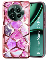 For Realme Narzo 70 Pro Back Cover Case ( Dual Design Glitter Sparkle and Detachable Diamond Print Case | Soft and Flexible)