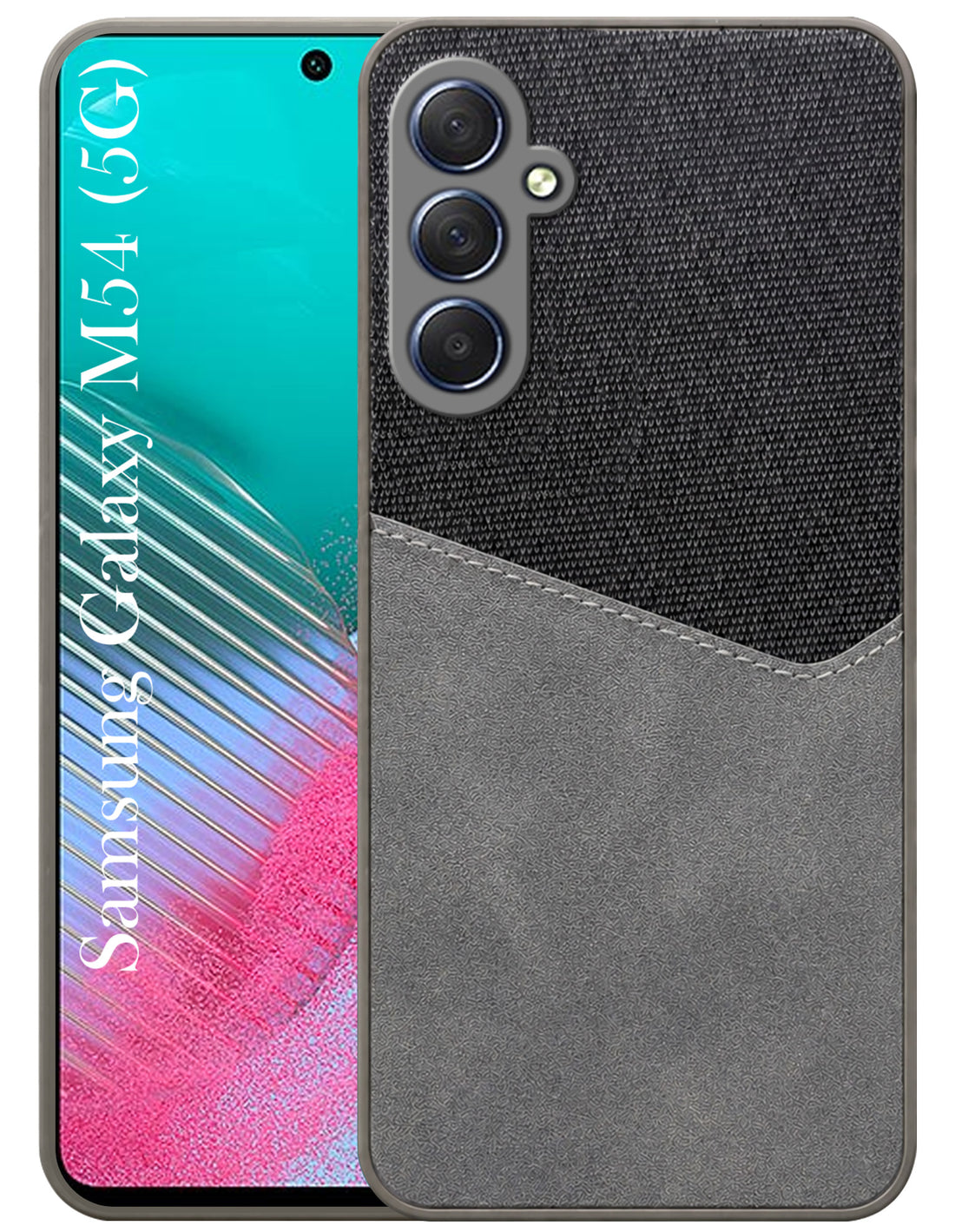 For Samsung Galaxy M54 5G Back Cover Case (Dual PU Leather Stitch | Professional Minimalist | Soft and Flexible)
