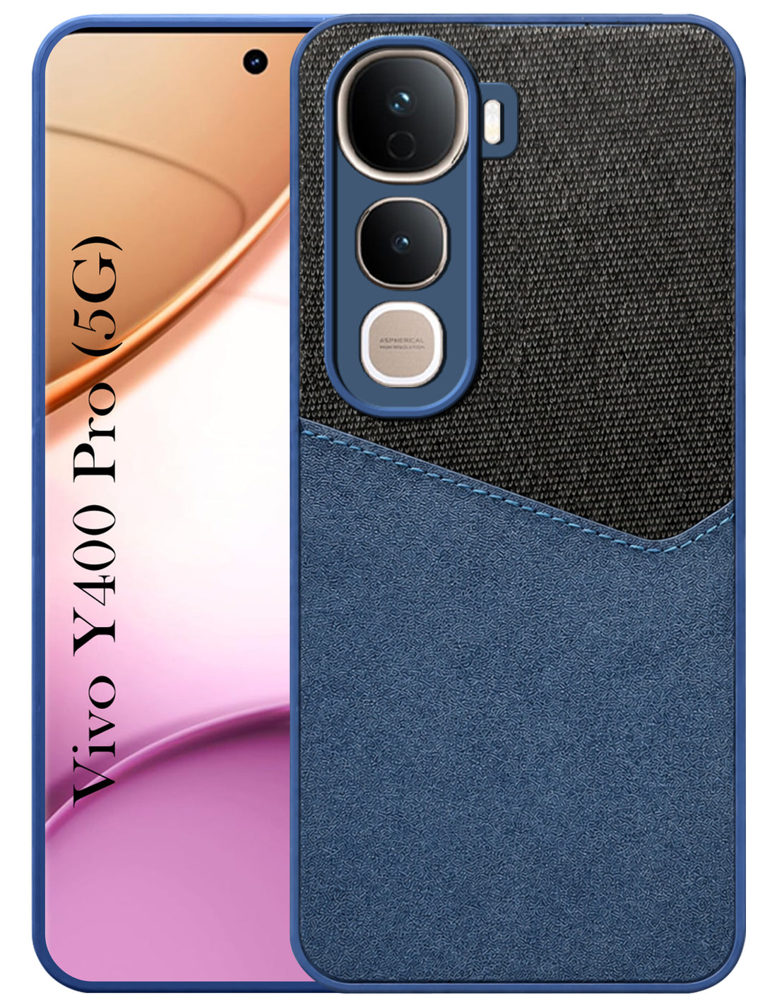 For Vivo Y400 Pro Back Cover Case (Dual PU Leather Stitch | Professional Minimalist | Soft and Flexible)