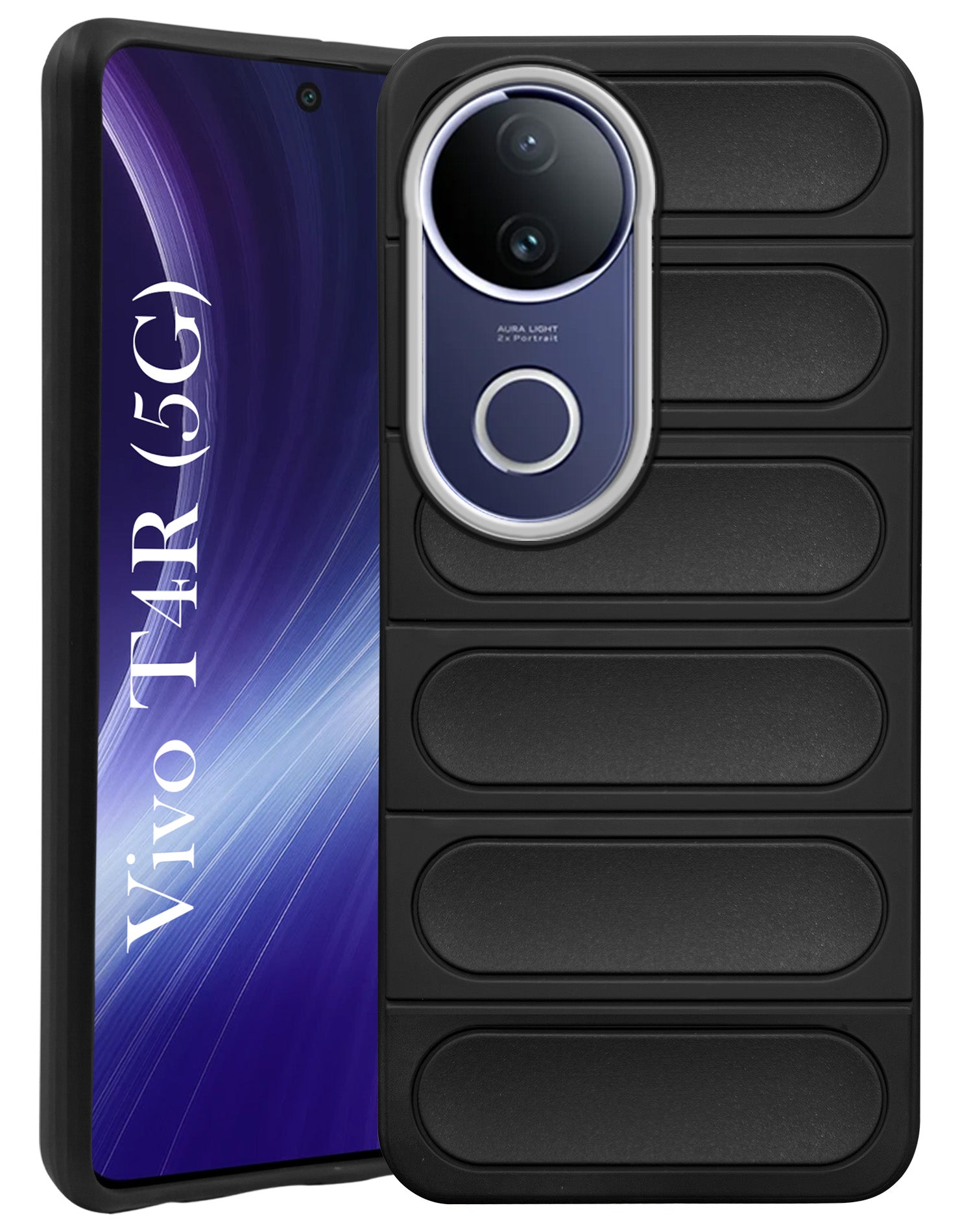For Vivo T4R Back Cover Case (Matte Liquid Silicone| Camera Protection Ring | Professional Wave Design | Shockproof Anti Slip Grip )