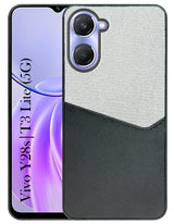 For Vivo T3 Lite 5G | Vivo Y28s 5G Back Cover Case (Dual PU Leather Stitch | Professional Minimalist | Soft and Flexible)