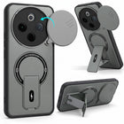 For Vivo iQOO Z10 Back Case Cover Metallic (Hybrid Armor Kickstand | Sliding Shutter Camera Protection | MagSafe Compatible)