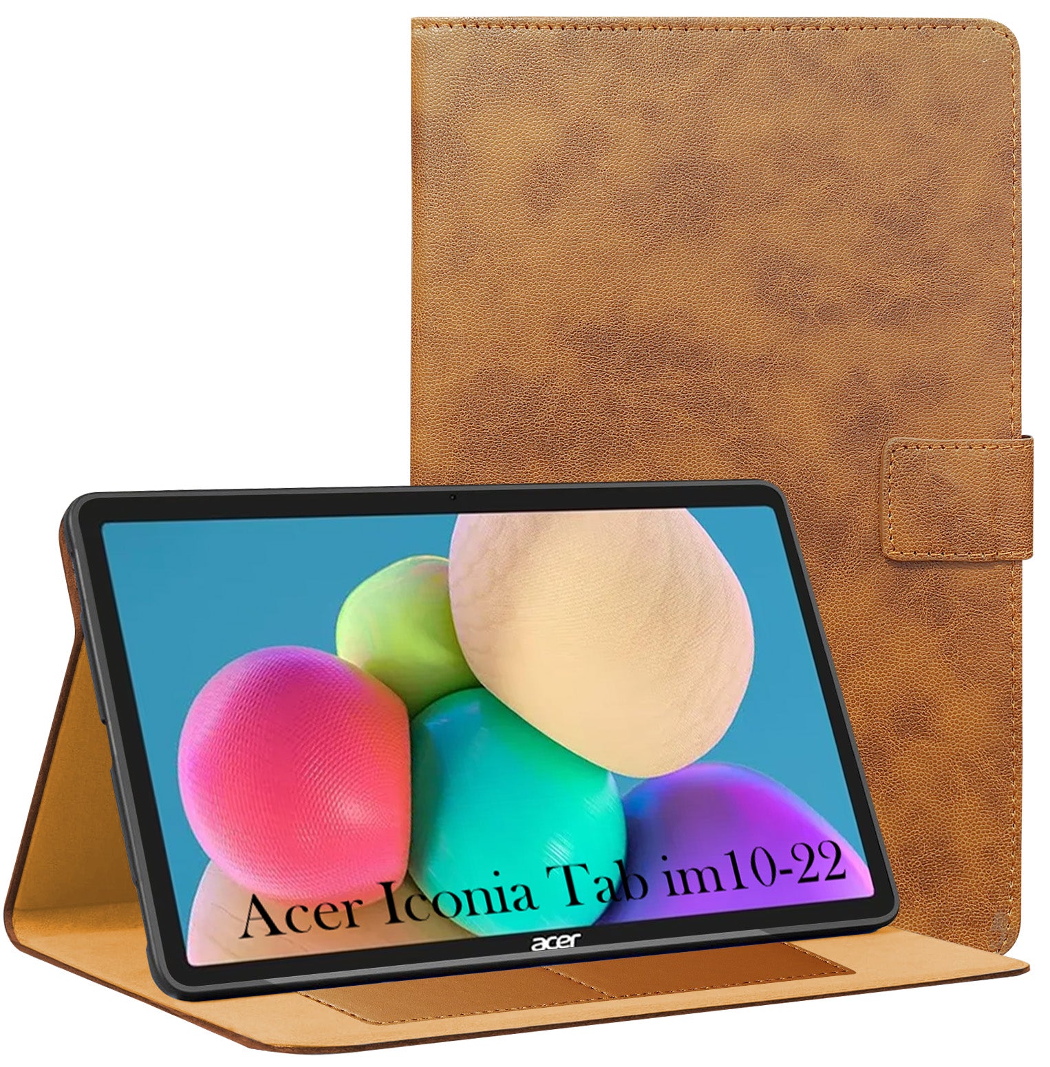 For Acer Iconia Tab iM10-22 10.36 Inch Flip Cover Folio Cover (PU Leather | Multi-Angle Smart Stand | Card Storage Slots | Silicone Back Pouch)
