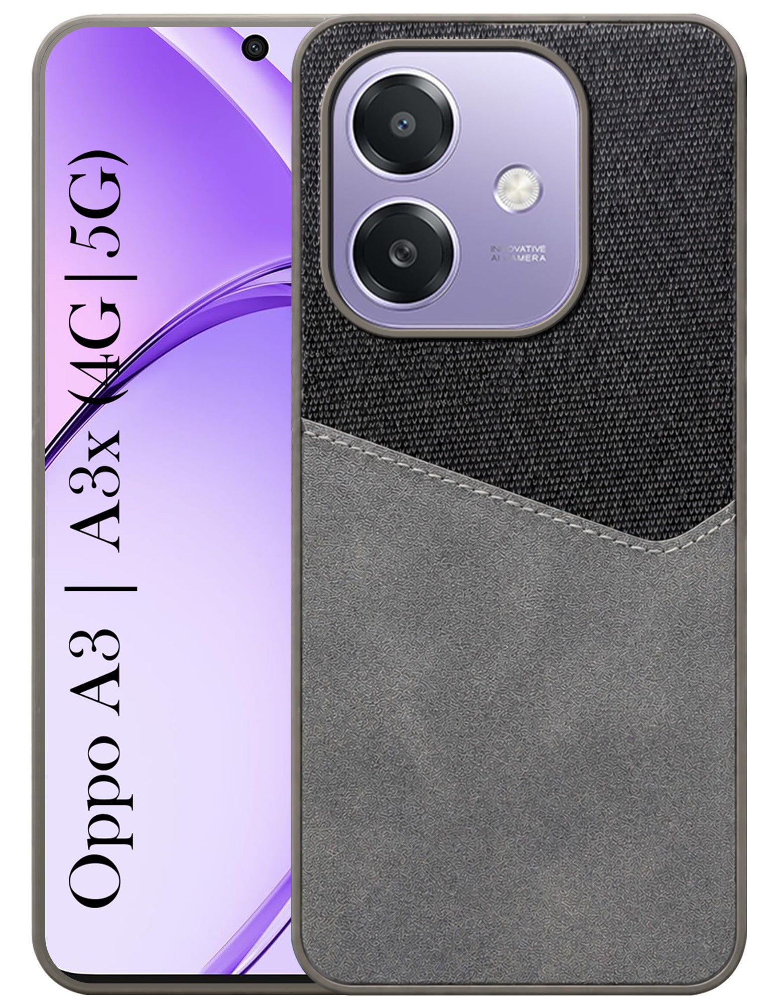 For Oppo A3X (4G/5G) | Oppo A3 5G Back Cover Case (Dual PU Leather Stitch | Professional Minimalist | Soft and Flexible)